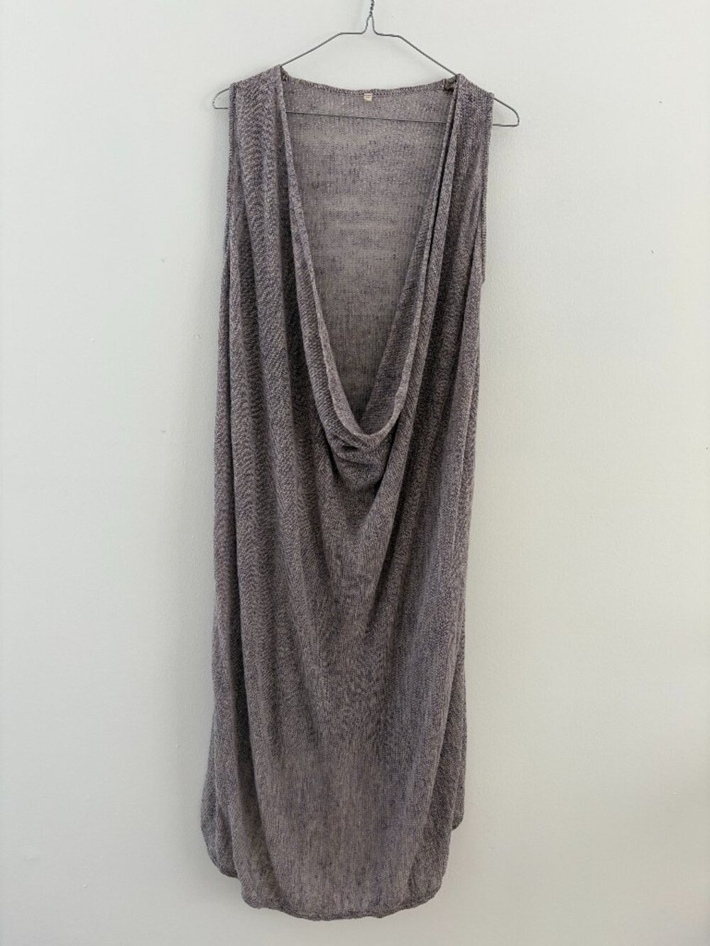Muji Linen Plunge Neck Dress M